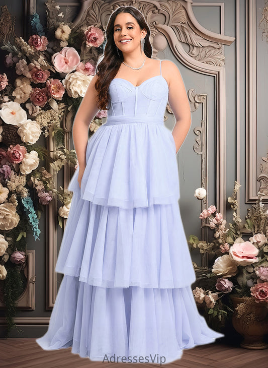 Elisa Ball-Gown/Princess Sweetheart Sweep Train Tulle Prom Dresses With Bow HCP0025843