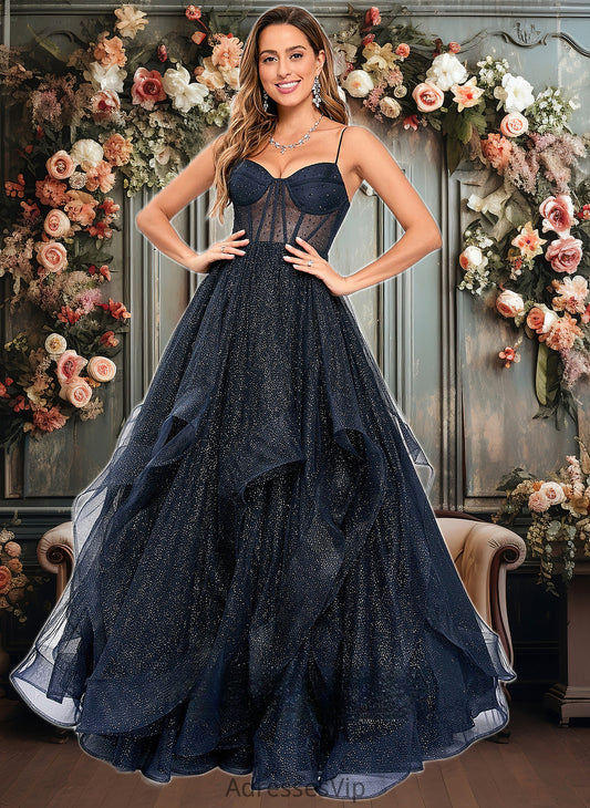 Naomi Ball-Gown/Princess V-Neck Floor-Length Tulle Prom Dresses HCP0025863