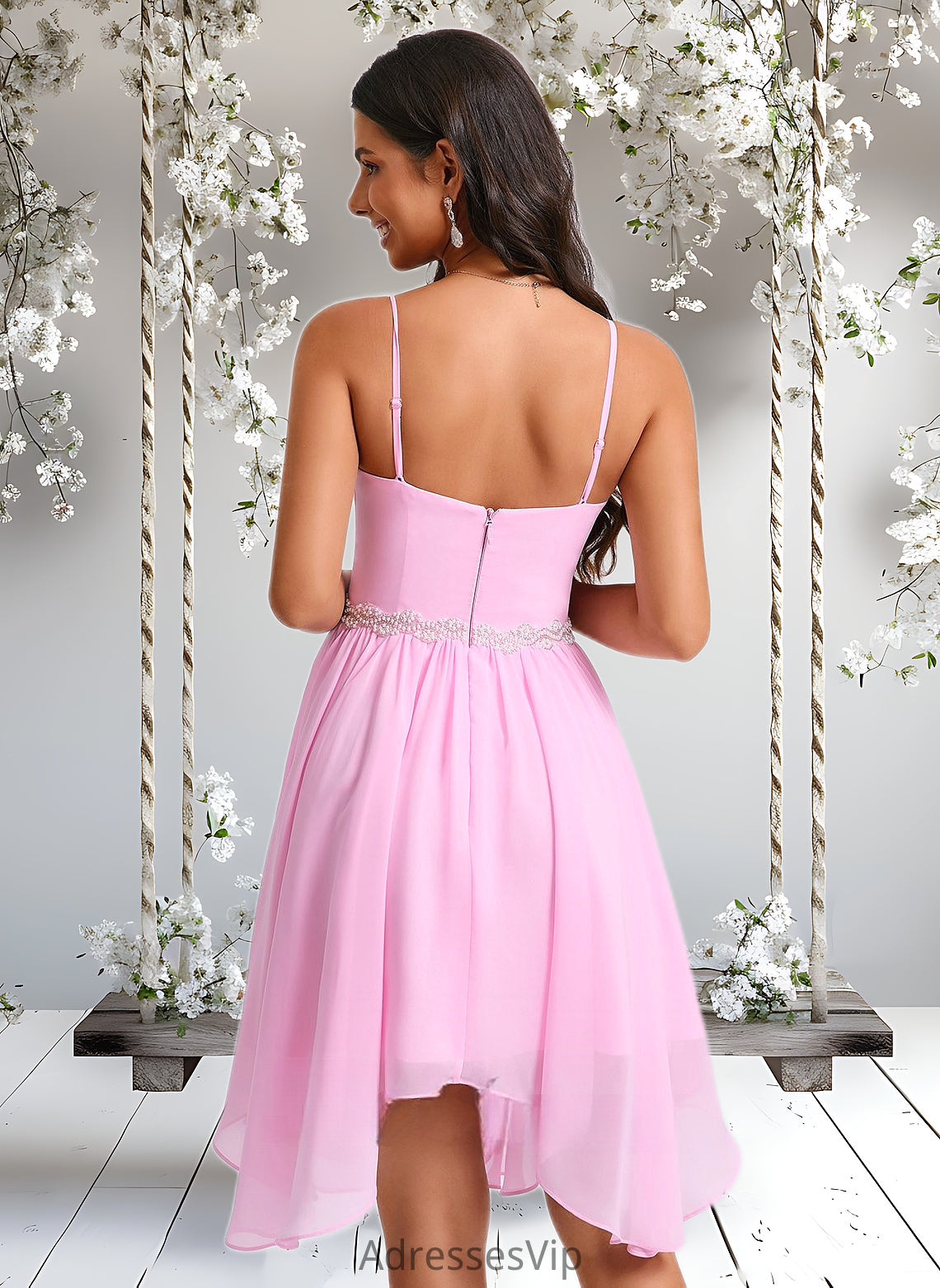 Parker A-line Sweetheart Asymmetrical Chiffon Homecoming Dress With Beading HCP0025690