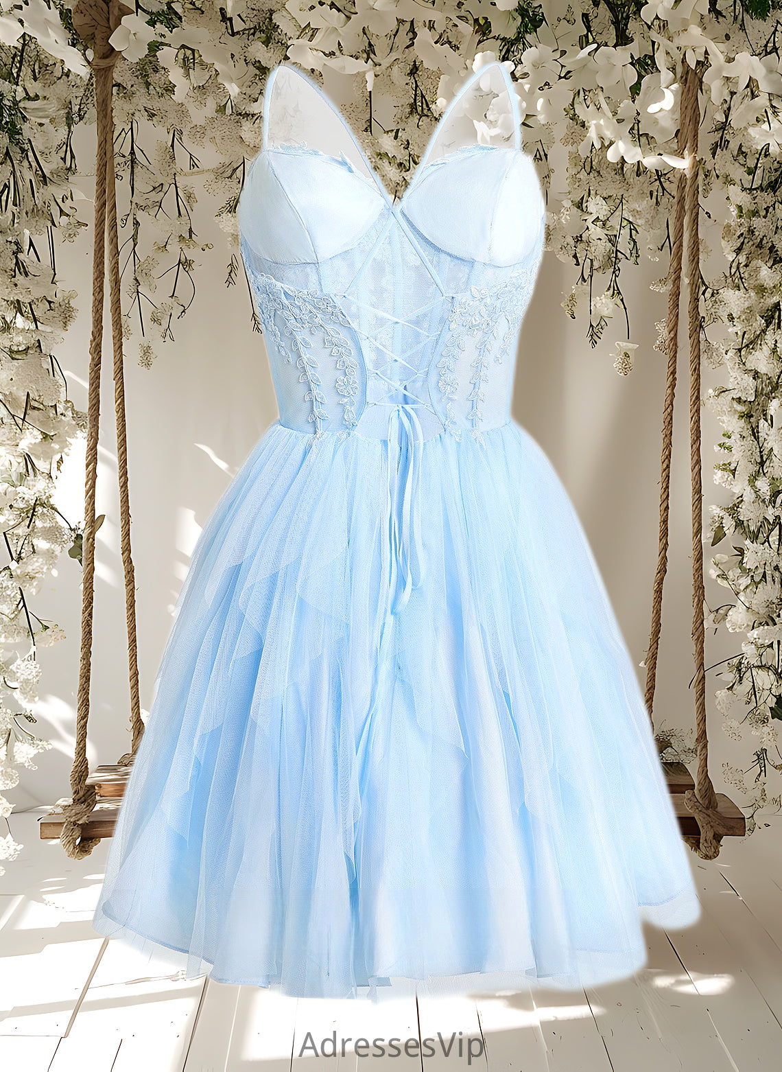 Kailey Ball-Gown/Princess Sweetheart Short Lace Tulle Homecoming Dress With Ruffle HCP0025707