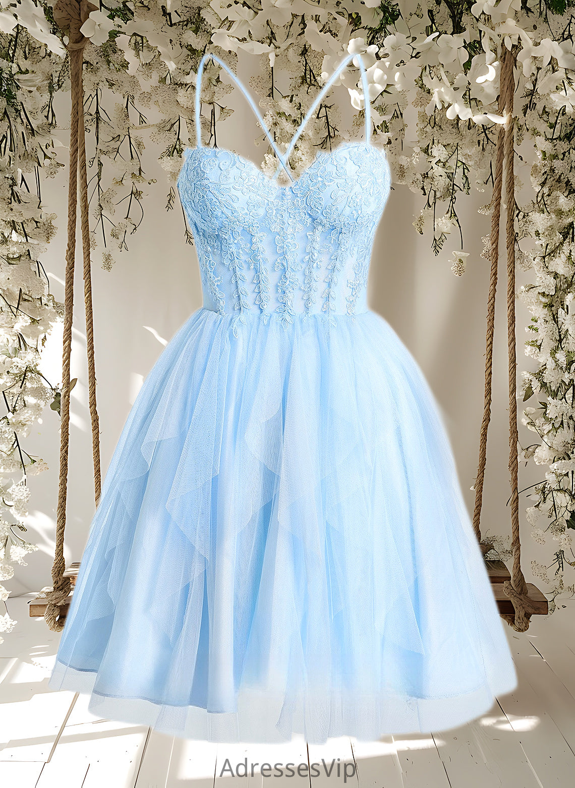 Kailey Ball-Gown/Princess Sweetheart Short Lace Tulle Homecoming Dress With Ruffle HCP0025707