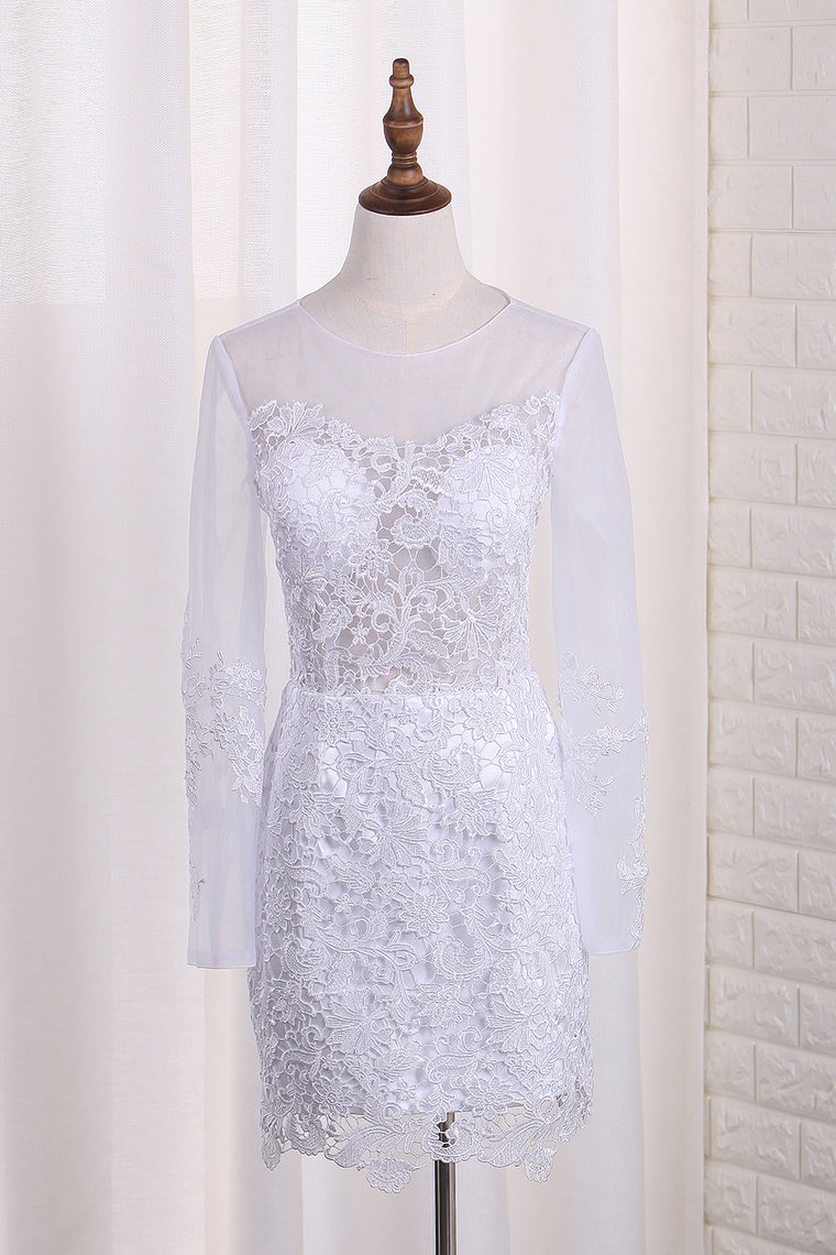 2024 Scoop Long Sleeves Wedding Dresses Tulle & Organza With Applique Sweep Train Detachable