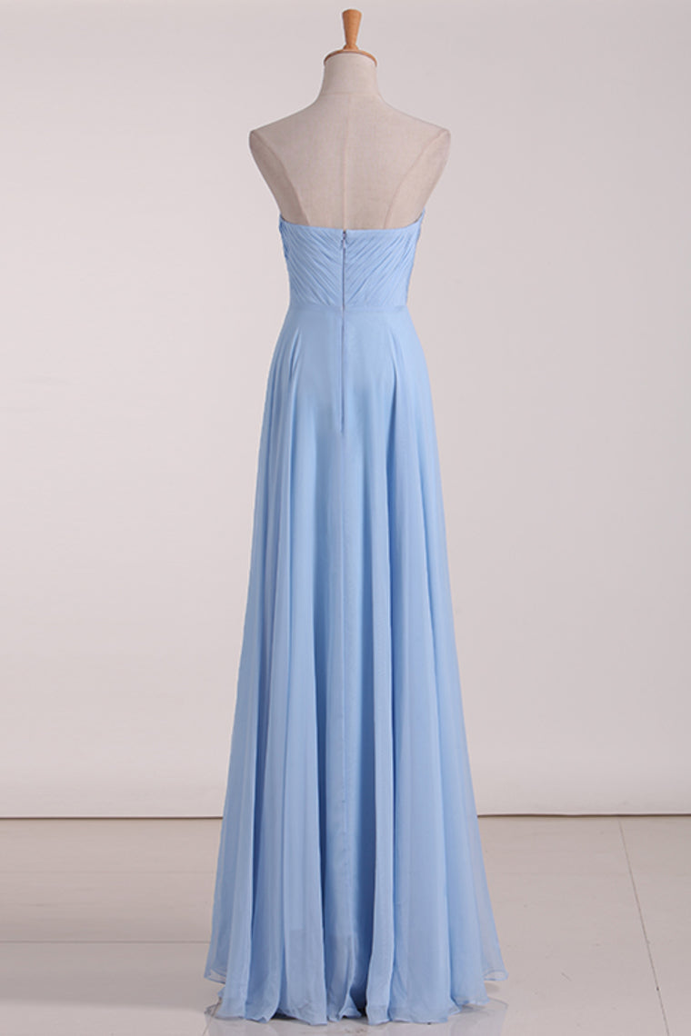 2024 Bridesmaid Dresses Sweetheart A Line Chiffon With Ruffles Floor Length