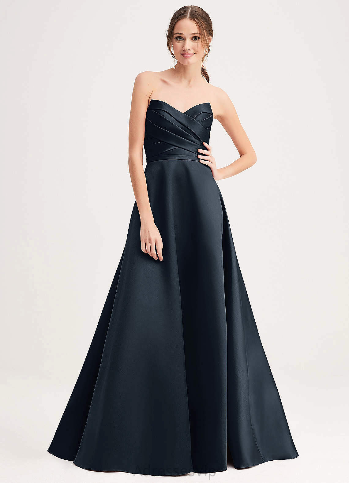 Aurora A-Line/Princess Natural Waist Sweetheart Floor Length Sleeveless Bridesmaid Dresses