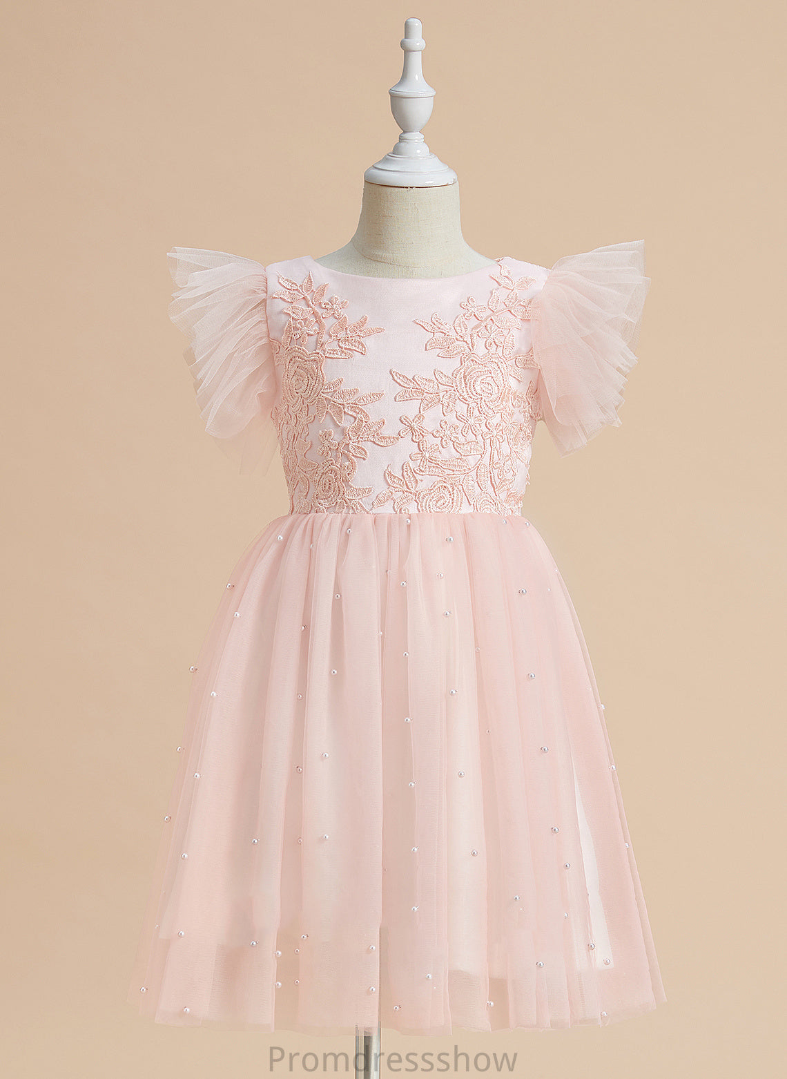 Flower Girl Dresses - Girl With Gillian Knee-length Dress Neck Sleeveless Satin/Tulle Scoop Flower Lace A-Line