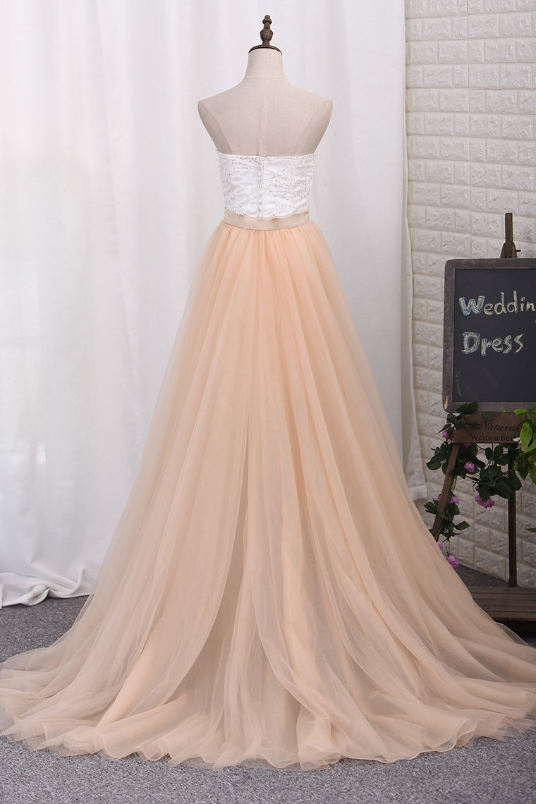 2024 Detachable Wedding Dresses Sheath/Column Sweetheart