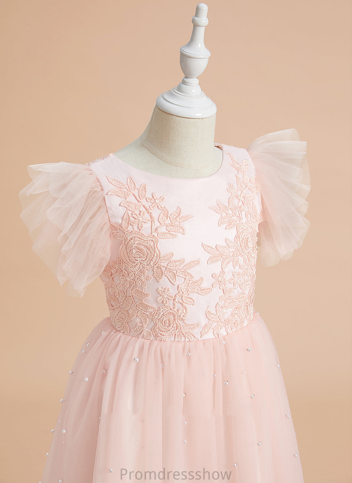 Flower Girl Dresses - Girl With Gillian Knee-length Dress Neck Sleeveless Satin/Tulle Scoop Flower Lace A-Line