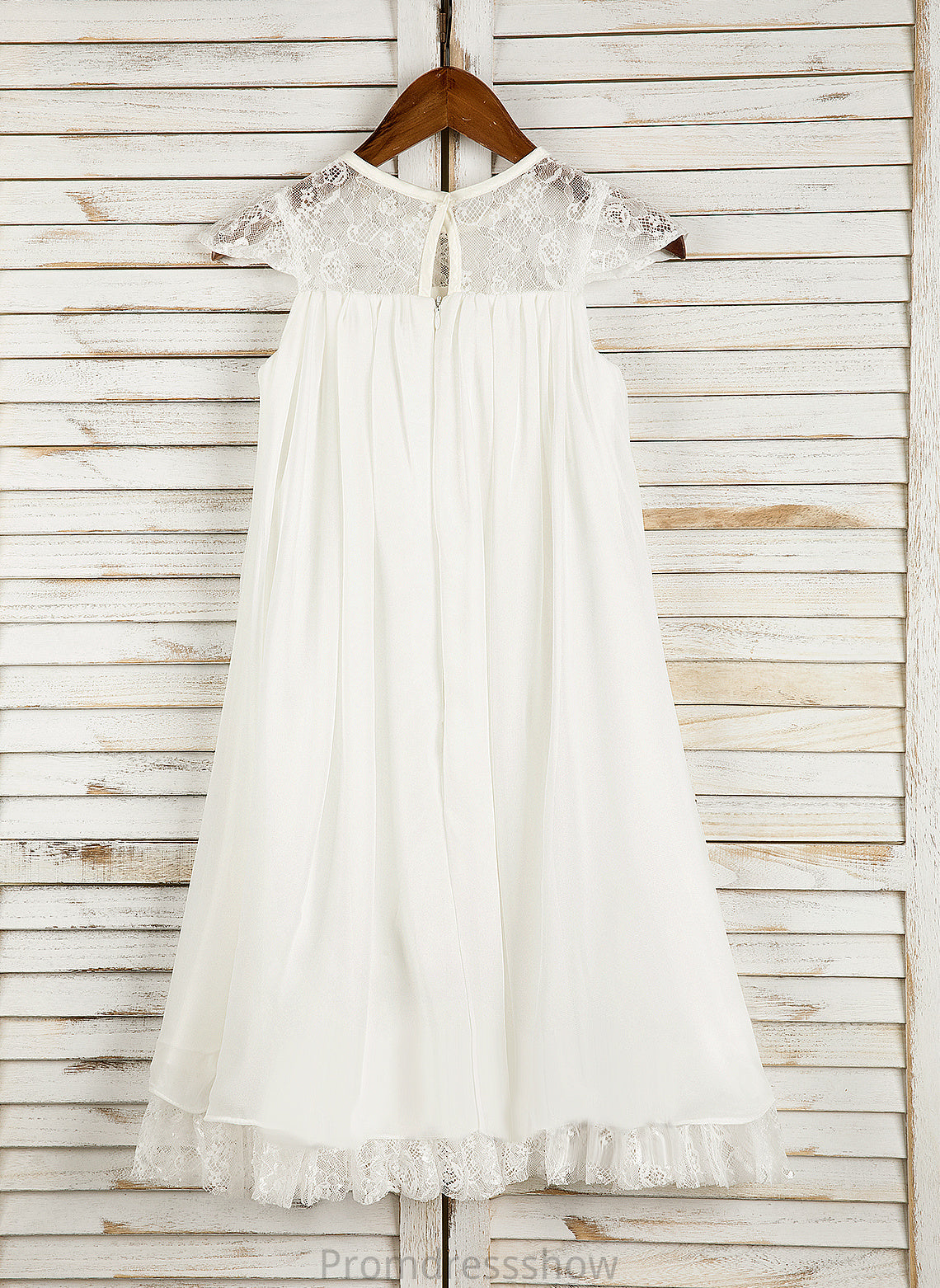 Lace/Flower(s) - Dress Scoop With Flower Felicity Chiffon A-Line Flower Girl Dresses Neck Tea-length Girl Sleeveless