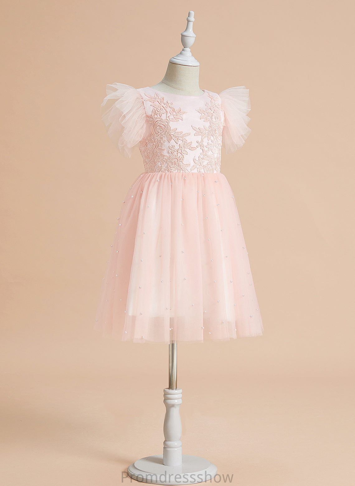 Flower Girl Dresses - Girl With Gillian Knee-length Dress Neck Sleeveless Satin/Tulle Scoop Flower Lace A-Line