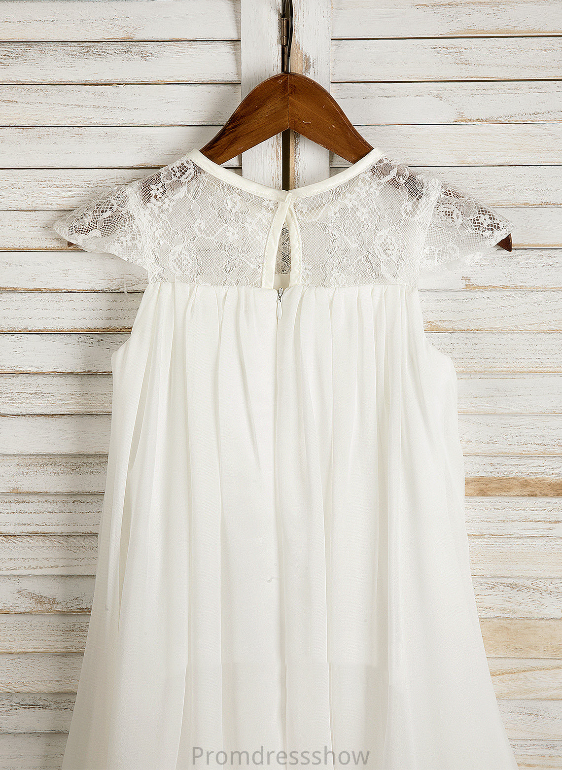 Lace/Flower(s) - Dress Scoop With Flower Felicity Chiffon A-Line Flower Girl Dresses Neck Tea-length Girl Sleeveless