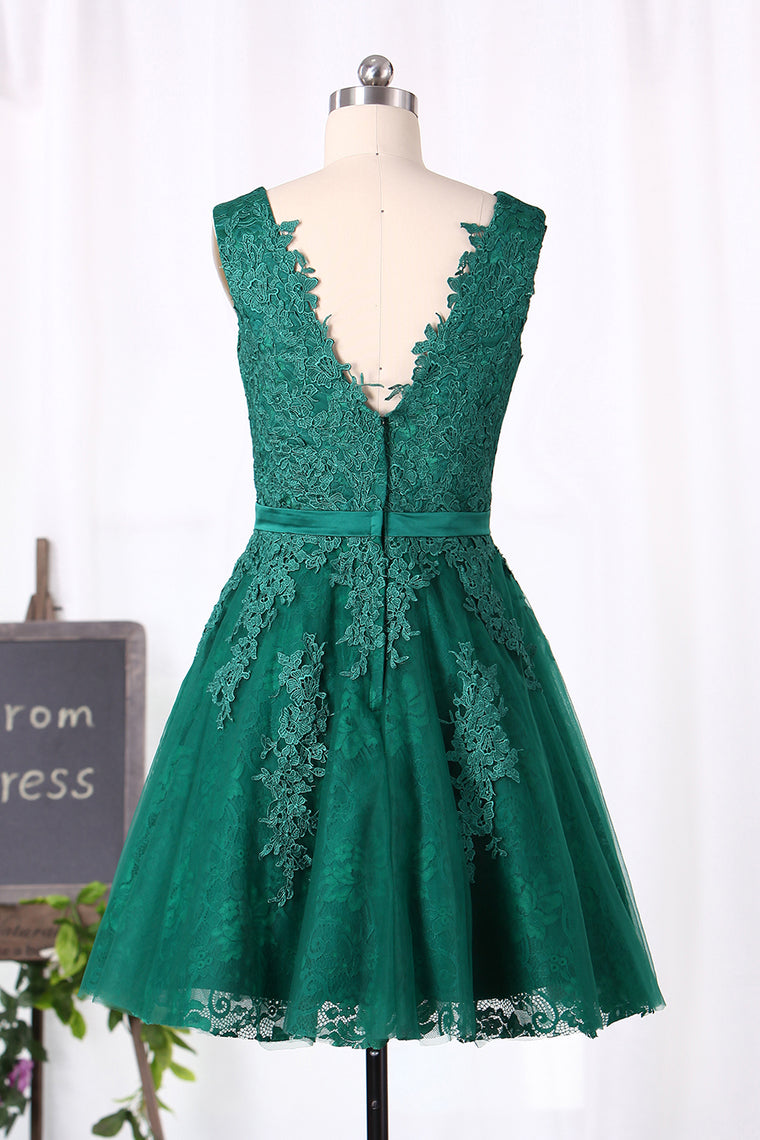 2024 New Arrival Homecoming Dresses With Sash A Line Scoop Tulle & Appliques