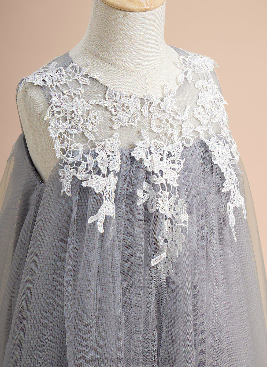 Knee-length Girl Scoop Flower Girl Dresses Mariela - Neck Dress With Lace Flower A-Line Tulle Sleeveless