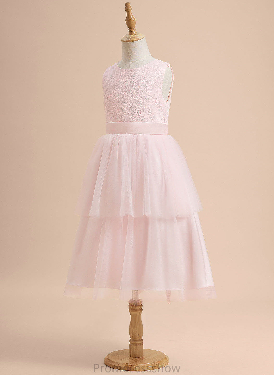 - Knee-length Girl Sleeveless Neck Dress Flower Satin/Tulle Charlee A-Line With Scoop Lace Flower Girl Dresses