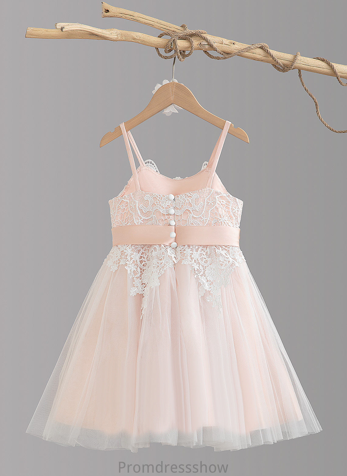 Flower Girl Dresses Sleeveless Neck Scalloped A-Line - Knee-length Girl Bow(s) Savanna Dress Tulle With Flower