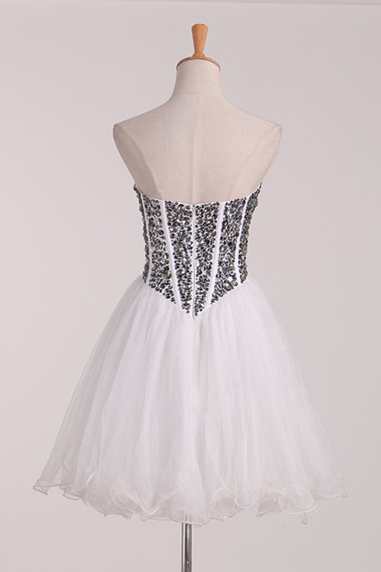 2024 Homecoming Dresses Sweetheart Beaded Bodice A Line Tulle