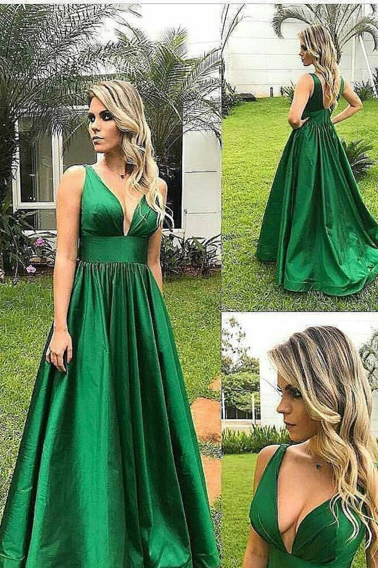 2024 A Line Straps Open Back Taffeta Prom Dresses Sweep Train